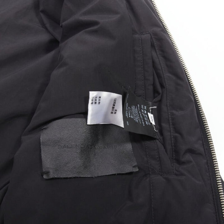 BALENCIAGA 2013 black nylon bomber harness straps detail flight jacket EU44 XS