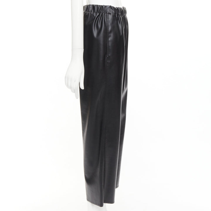 MAISON MARGIELA MM6 black faux leather grommet cropped pants IT38 XS