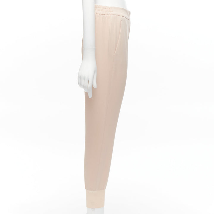 STELLA MCCARTNEY pink minimalist elastic waistband cropped jogger pants IT34 XXS