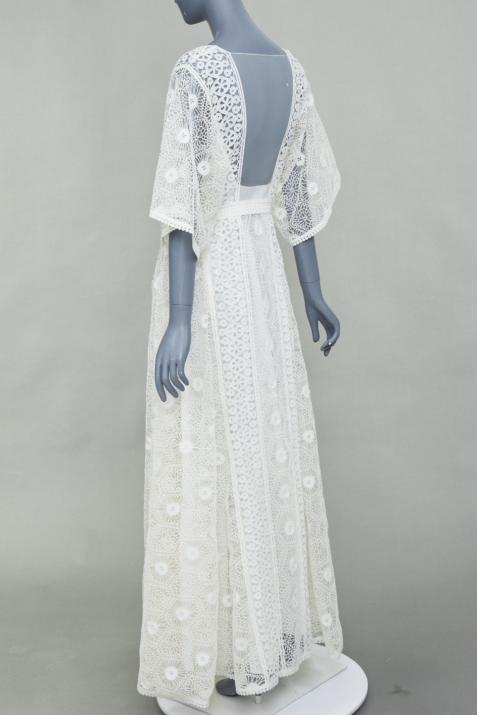 CHRISTIAN DIOR 2023 patchwork cutout floral embroidery lace maxi dress FR38 M