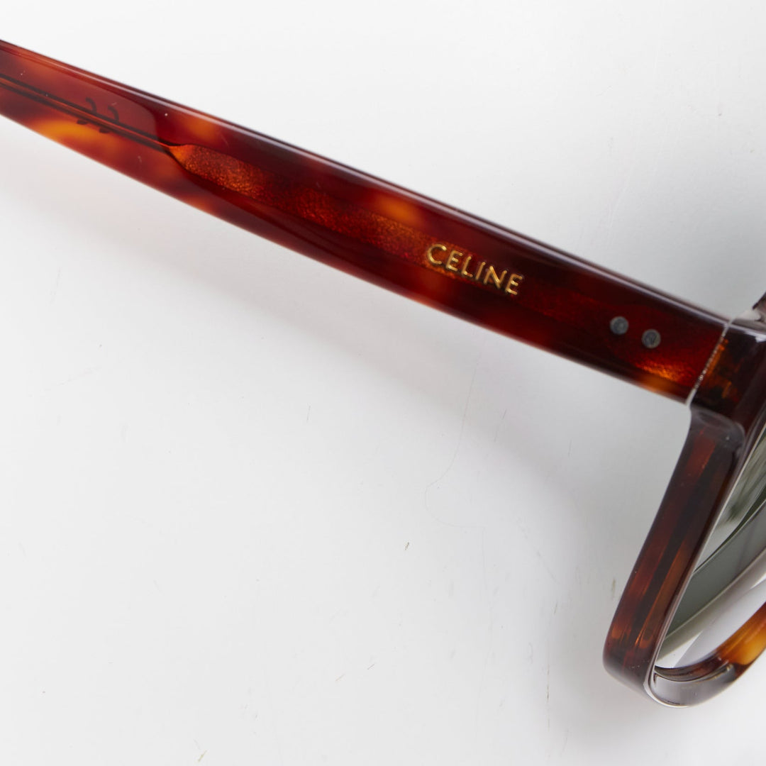 CELINE CL400641 brown tortoise oversized butterfly square sunglasses