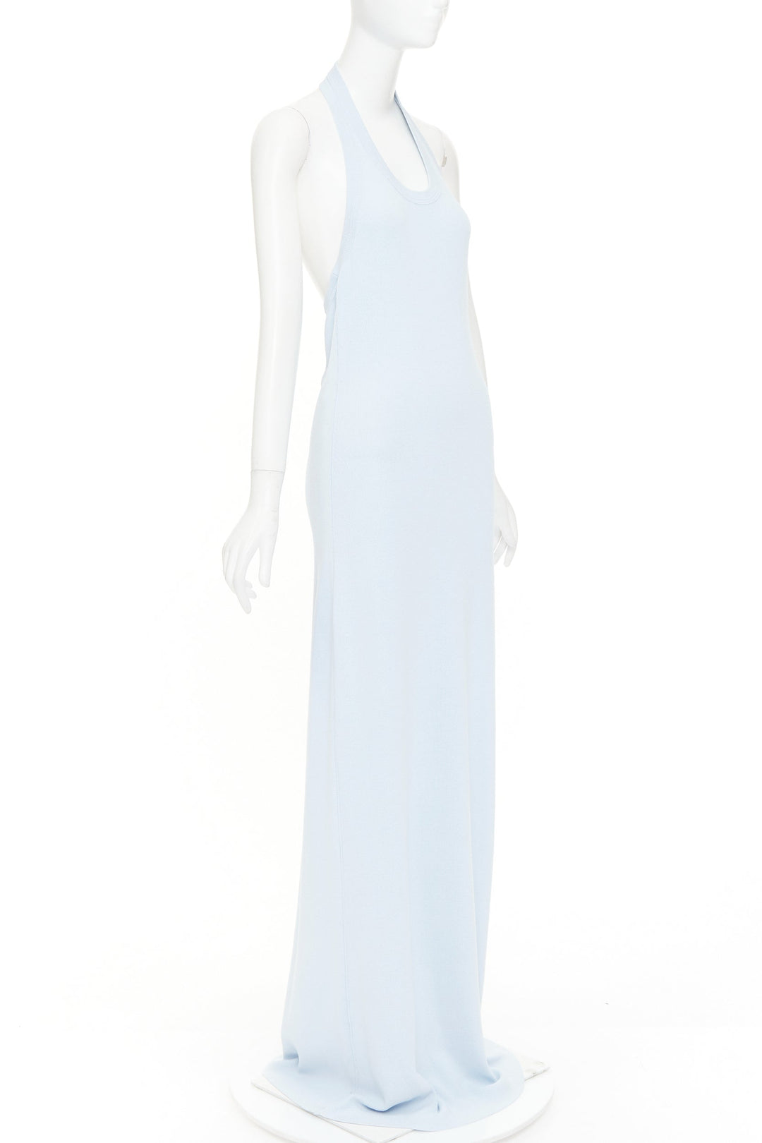 PROENZA SCHOULER 2022 Meryl light blue ribbed knit cotton blend dress L