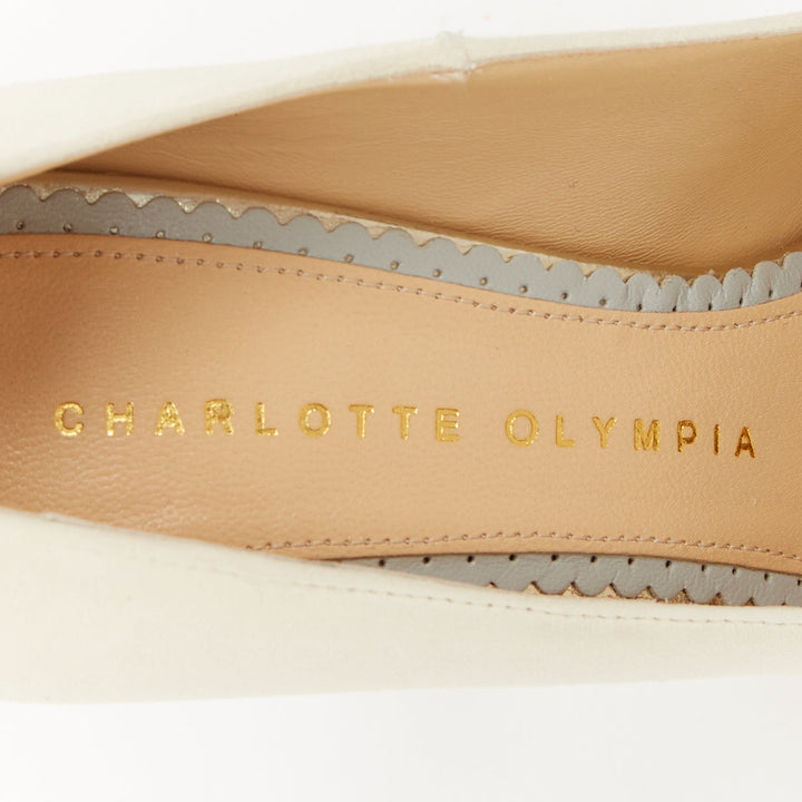 CHARLOTTE OLYMPIA 2011 Dolly cream suede gold island platform pumps EU36