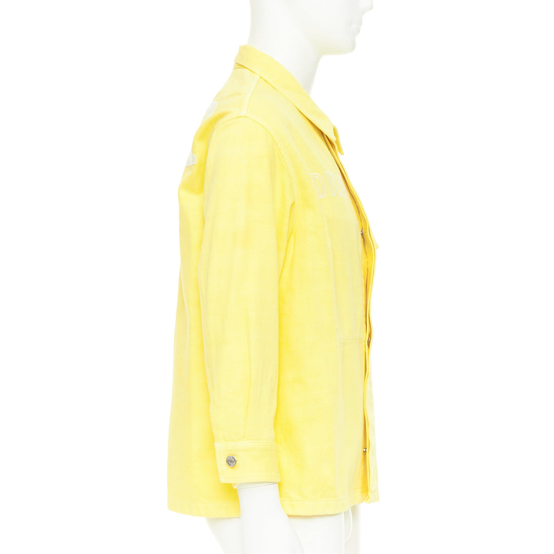 DIOR HOMME 2020 yellow 1947 logo embroidered cotton denim shirt jacket EU46 S