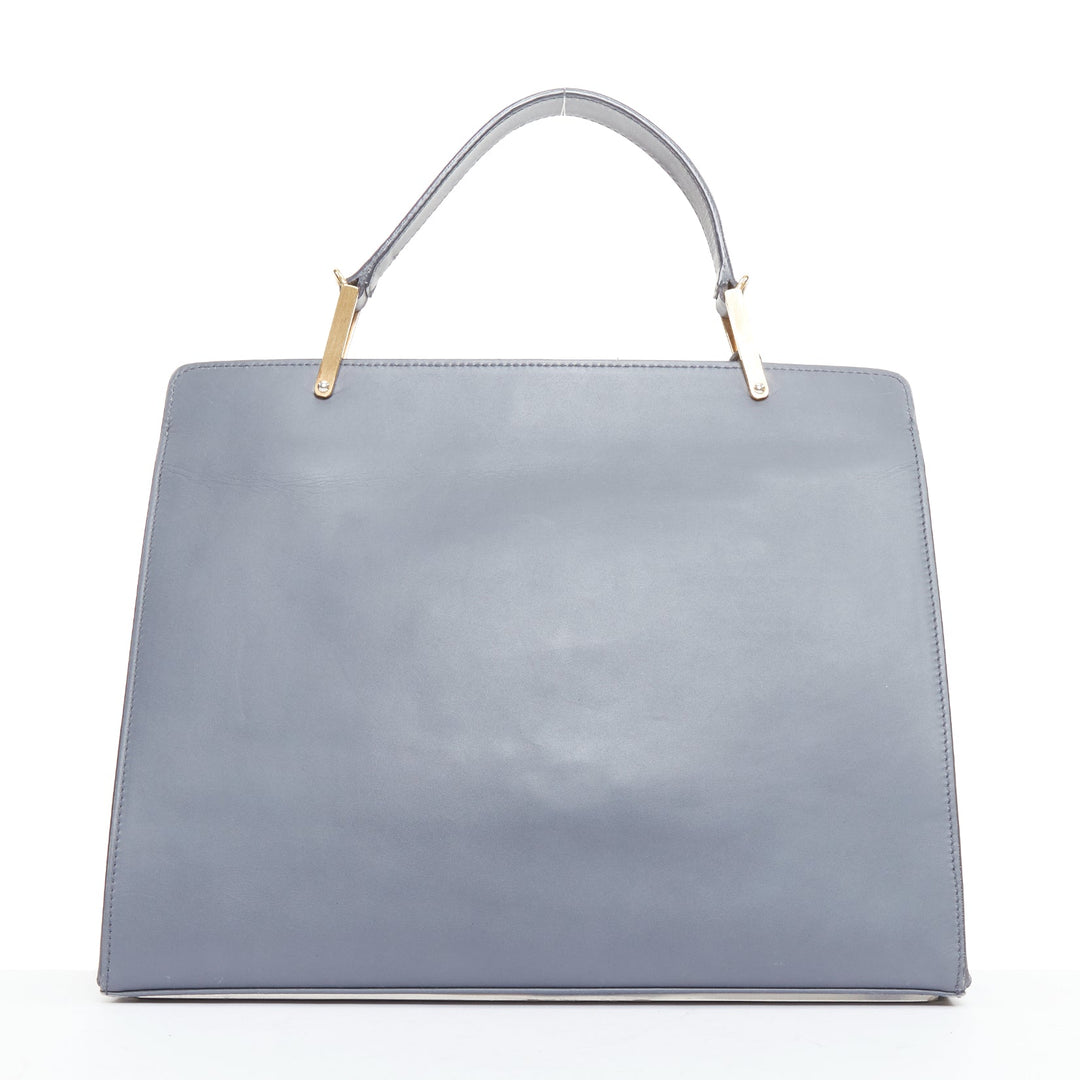 BALENCIAGA Le Dix Cartable Medium grey mix hardware structured top flap bag