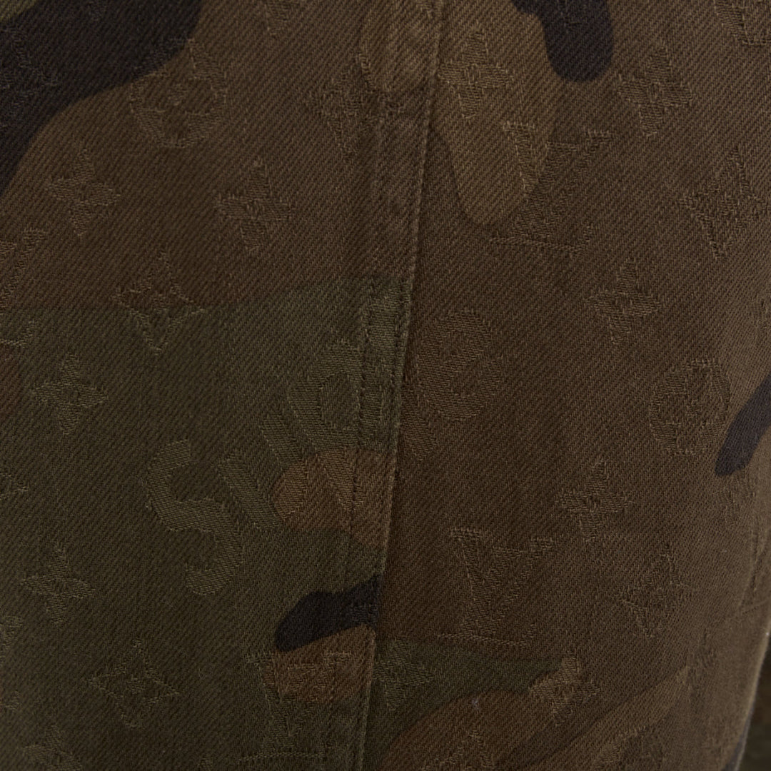 rare LOUIS VUITTON SUPREME 2017 green monogram camo jacquard chore jacket FR44