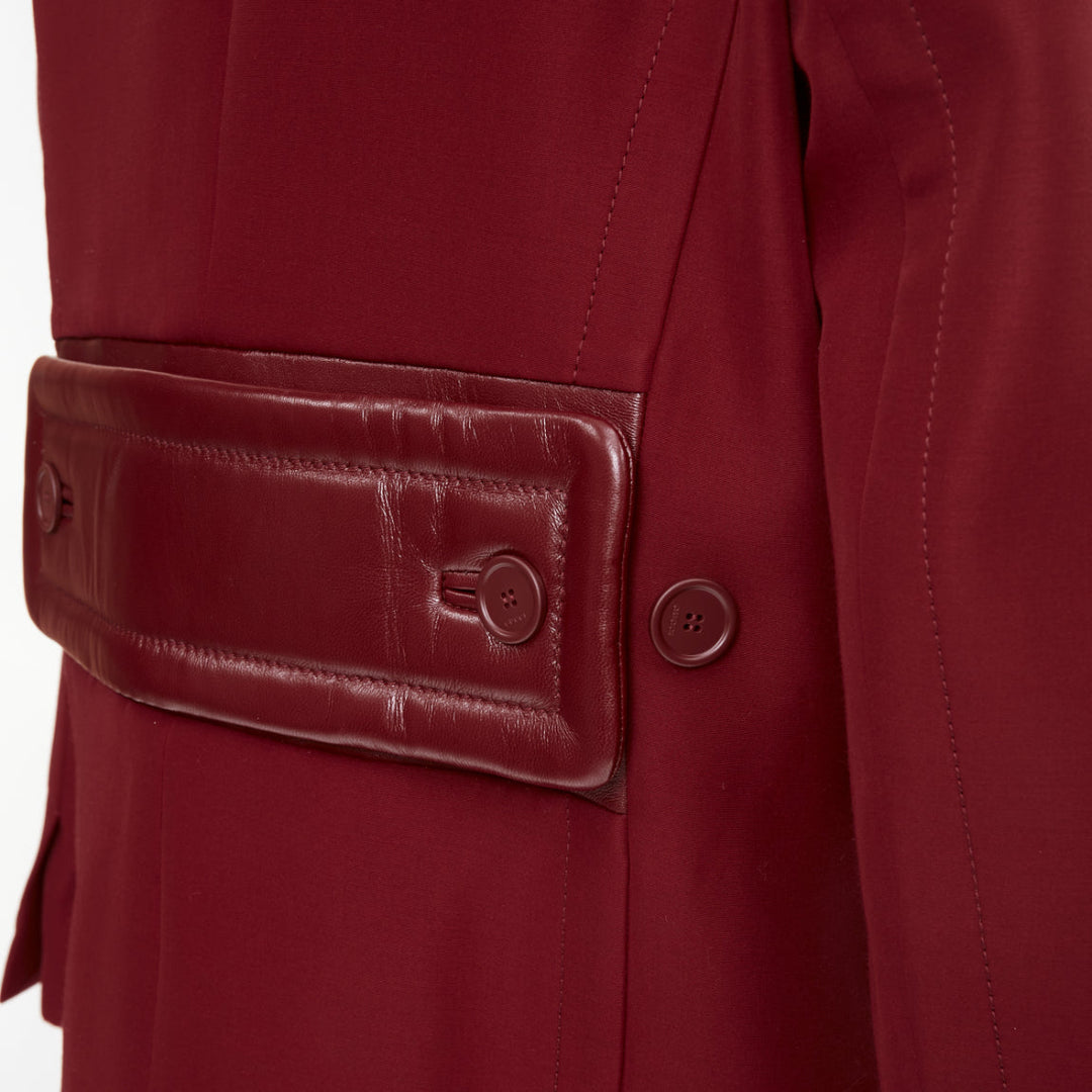 GUCCI 2025 Rosso Ancora wool silk cady martingale double breasted jacket IT40 S