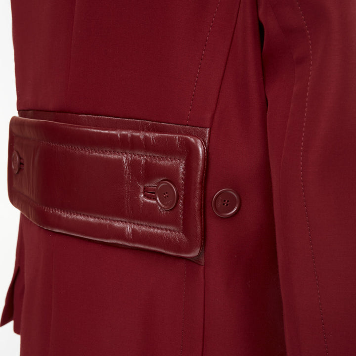 GUCCI 2025 Rosso Ancora wool silk cady martingale double breasted jacket IT40 S