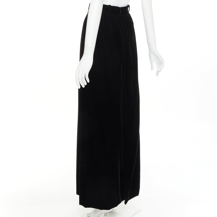 ALEXANDRE VAUTHIER COUTURE SS2025 Runway black velvet high waisted maxi skirt