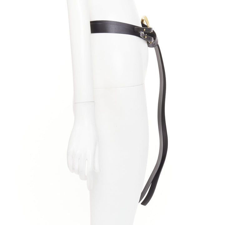 BOTTEGA VENETA 2019 Daniel Lee Horseshoe Double Strap black gold buckle belt
