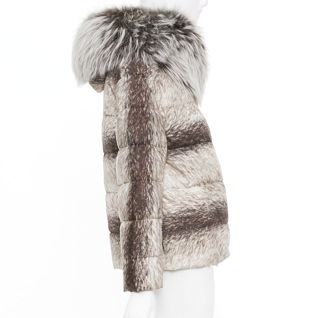 MONCLER Gamme Rouge Piumino Nuovo Lian print down feather puffer jacket US0 XS