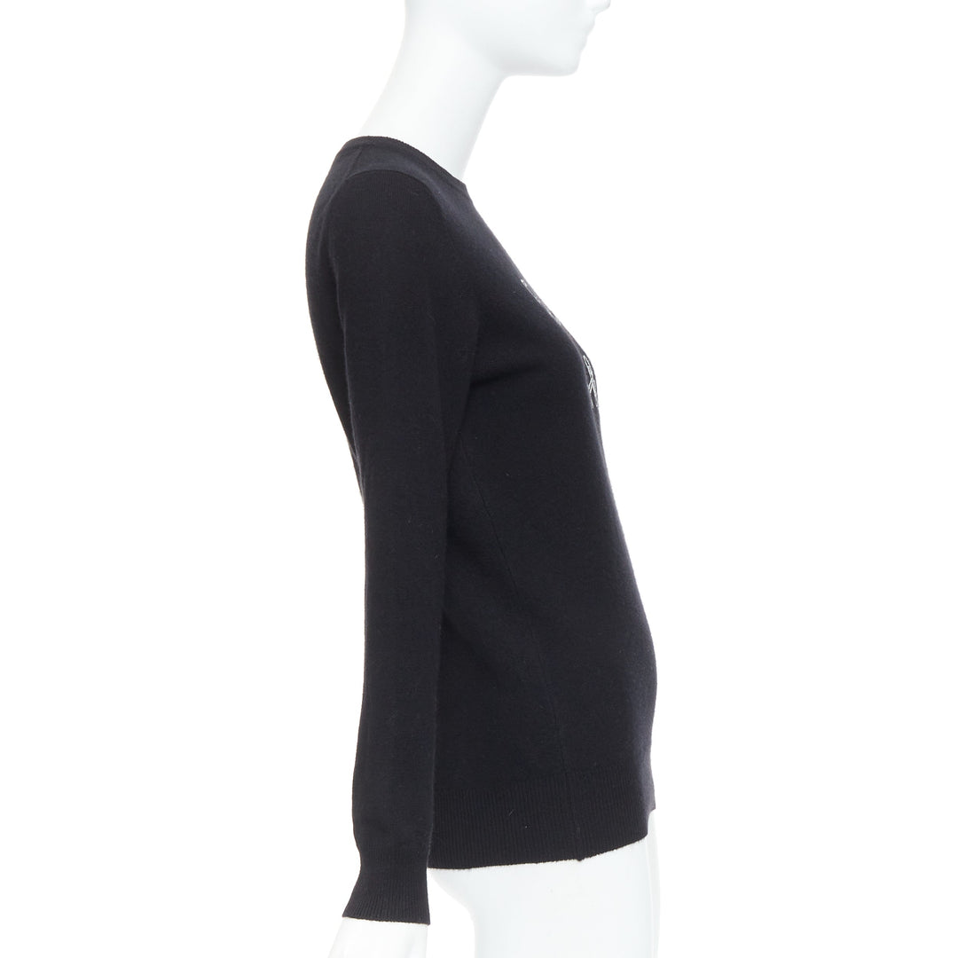 BELLA FREUD 100% cashmere Fairytale of New York black sweater XS