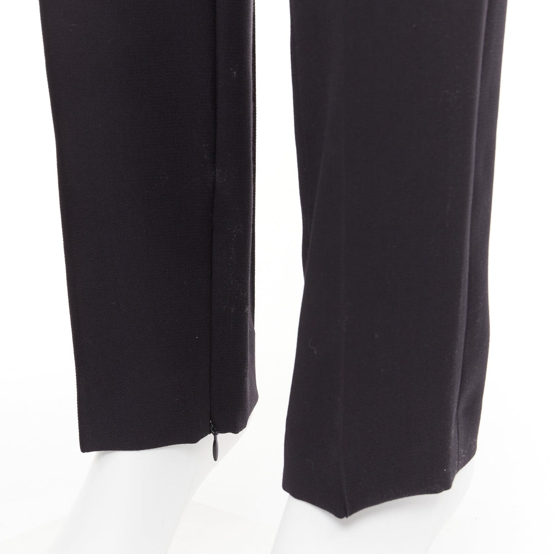 ALEXANDRE VAUTHIER black high waist pleated zip hem harem pants FR40 L