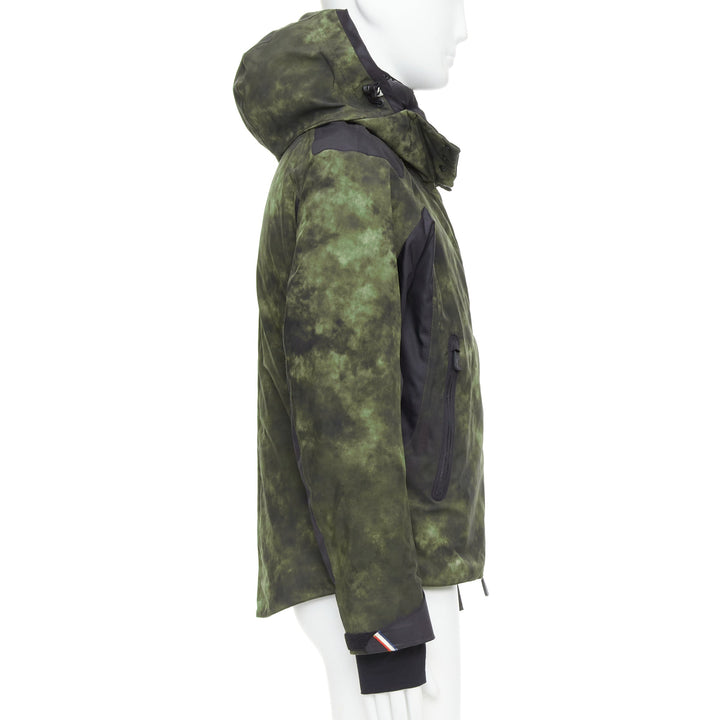 MONCLER Grenoble G32-003 green tie dye hooded ski jacket Sz1 S