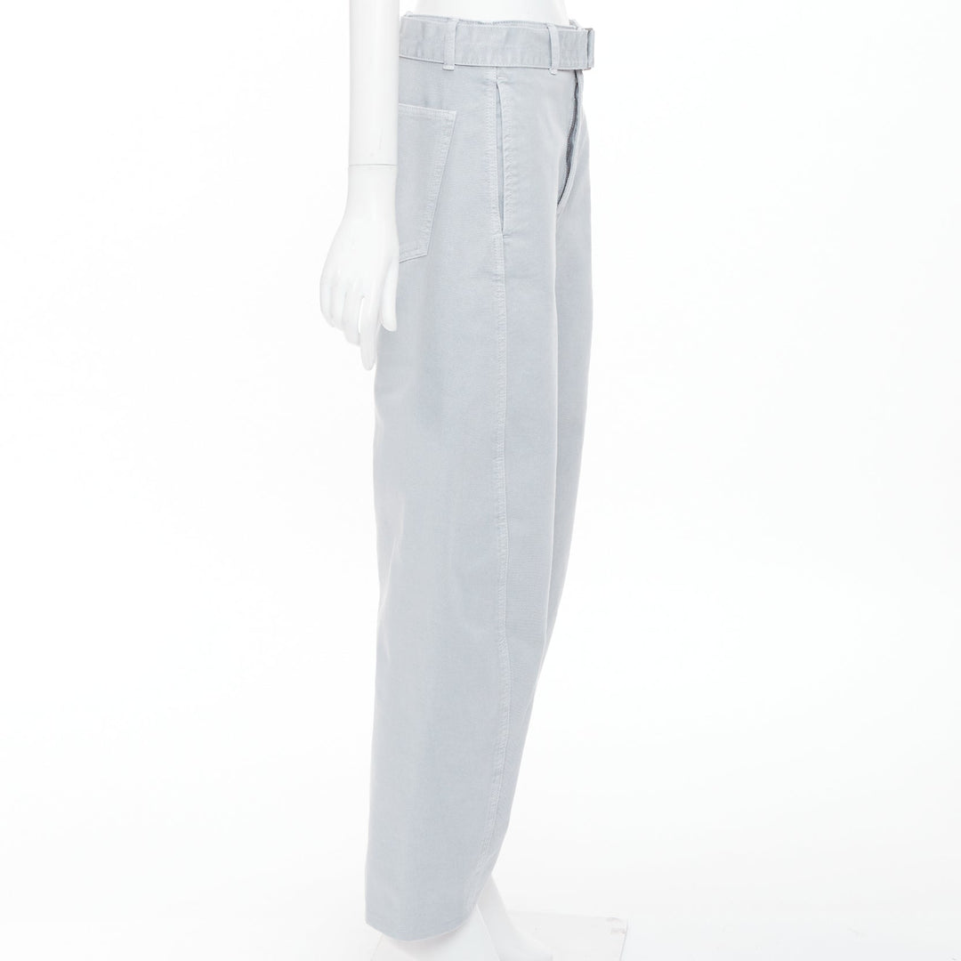 LEMAIRE 2025 light blue washed cotton utility high waist belt balloon pants XS