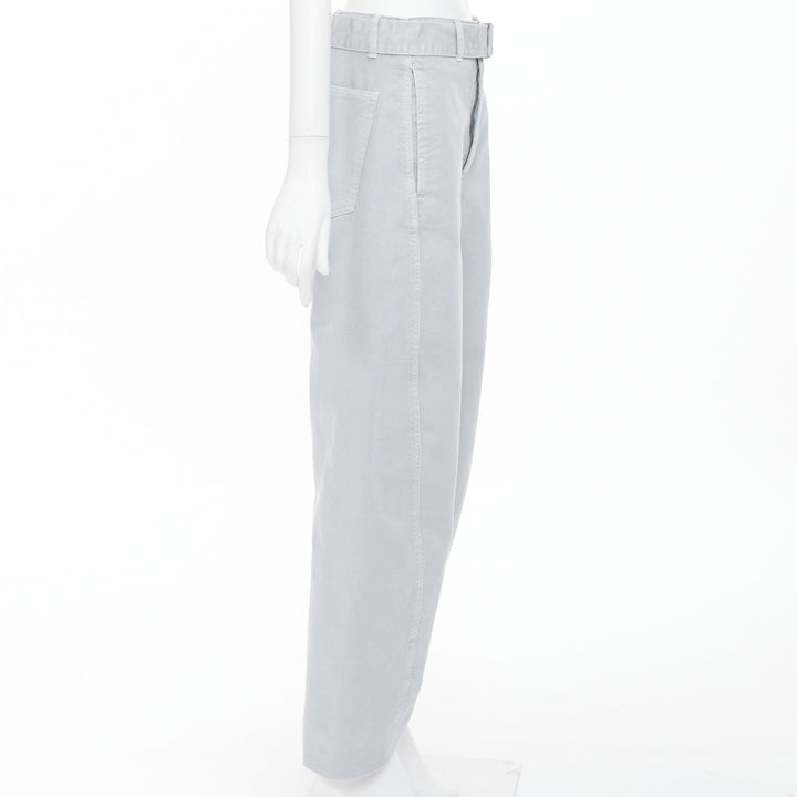 LEMAIRE 2025 light blue washed cotton utility high waist belt balloon pants XS