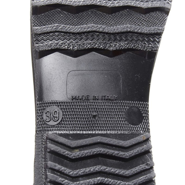 MONCLER red black plaid check black rubber wellington rain boots EU39