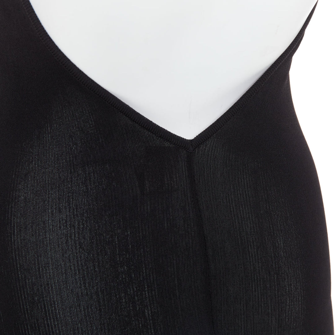 ALEXANDRE VAUTHIER black fine knit crystal encrusted rope halter open back dress