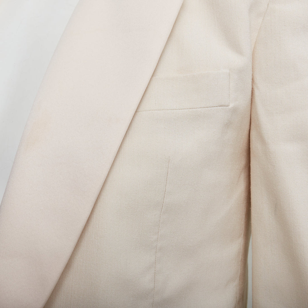 SAINT LAURENT 2023 cream multi silk blend satin lapel tuxedo blazer IT44 XS