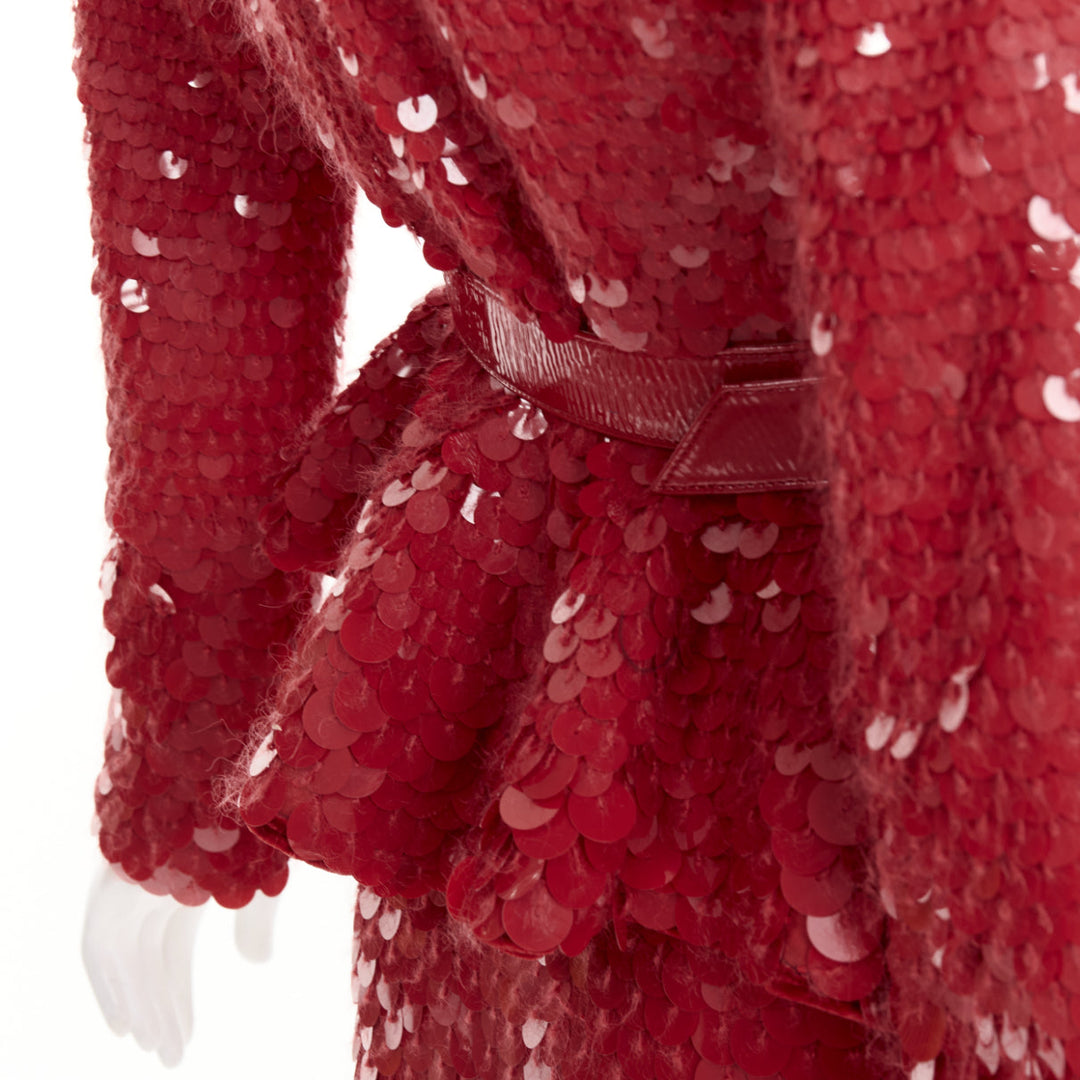 ALEXANDRE VAUTHIER COUTURE SS2022 Runway red gradient bead sequin peplum jacket