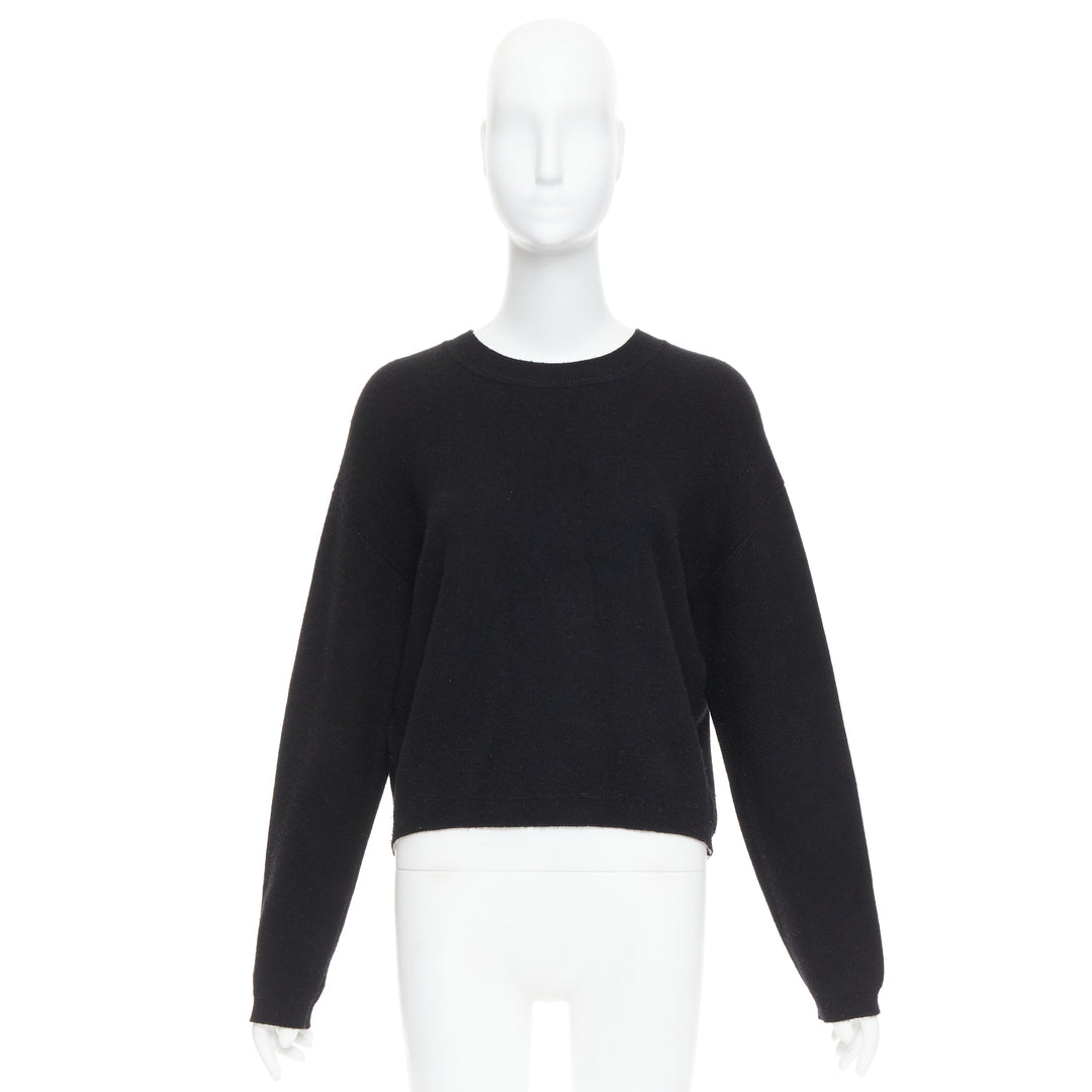 CHRISTIAN DIOR JADIOR 8 black cashmere blend pullover sweater FR36 S