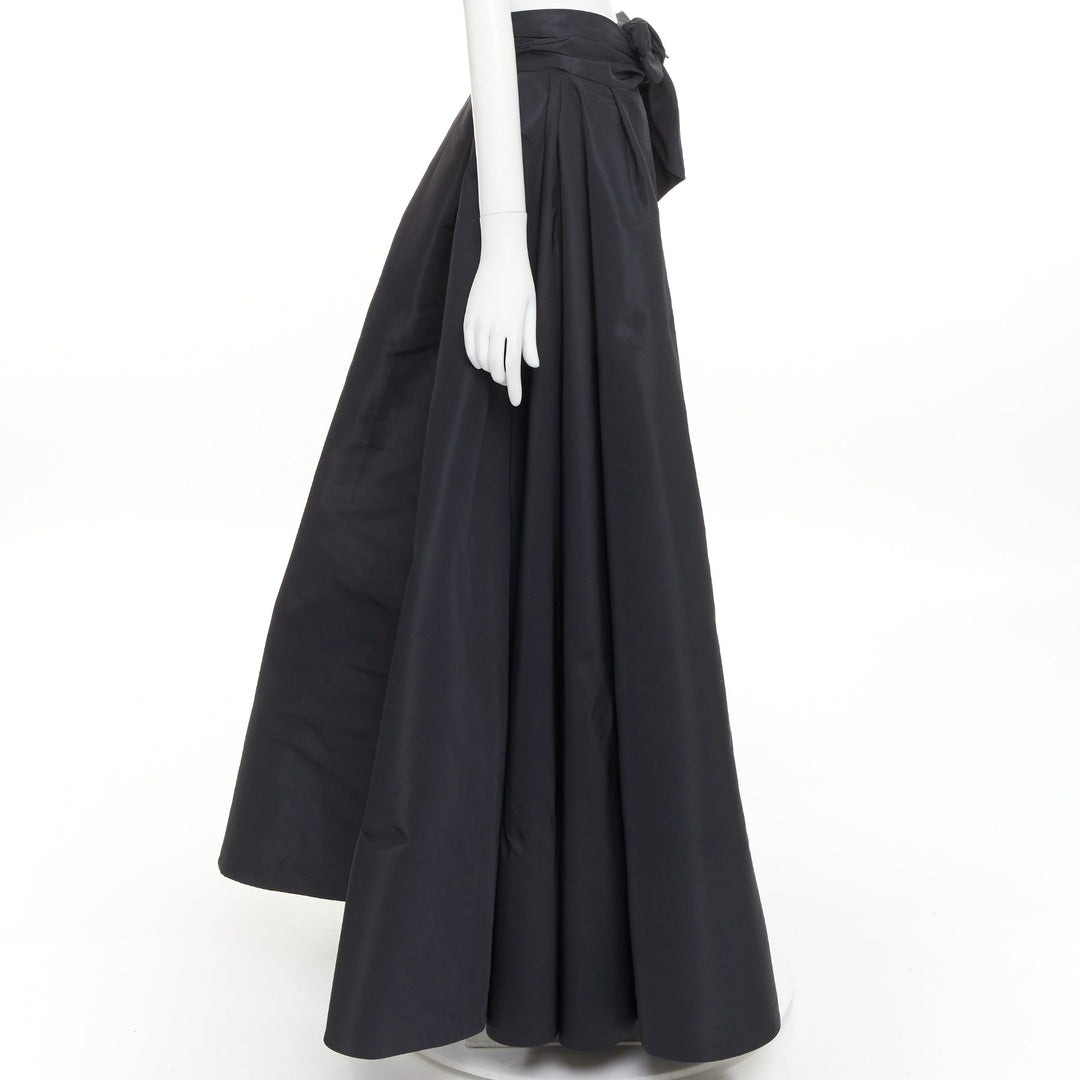 ALEXANDRE VAUTHIER COUTURE Runway black structured duchess satin train skirt