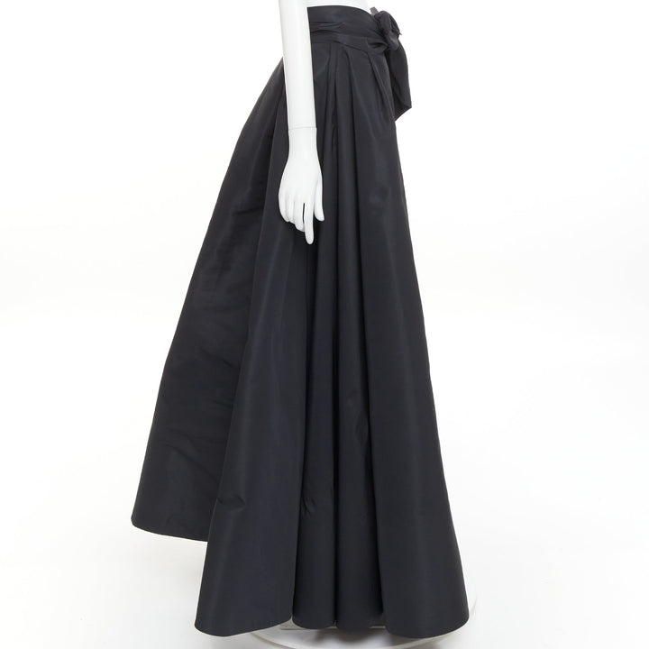 ALEXANDRE VAUTHIER COUTURE Runway black structured duchess satin train skirt