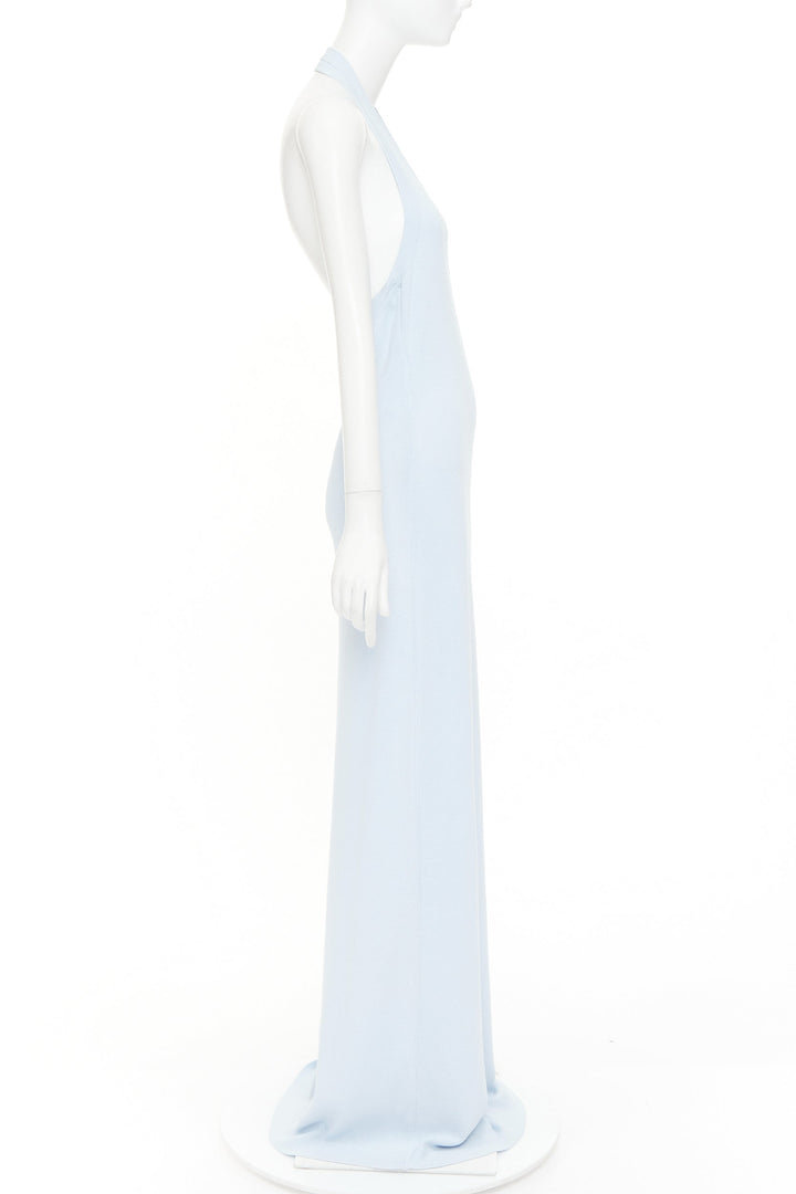 PROENZA SCHOULER 2022 Meryl light blue ribbed knit cotton blend dress L