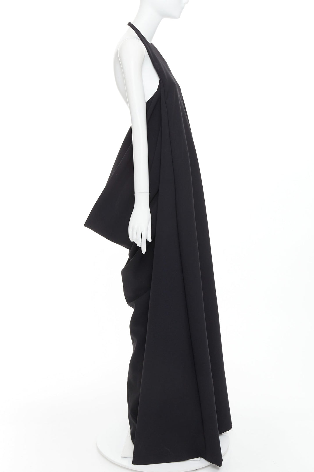 ALEXANDRE VAUTHIER COUTURE black halter neck cowl back voluminous maxi gown