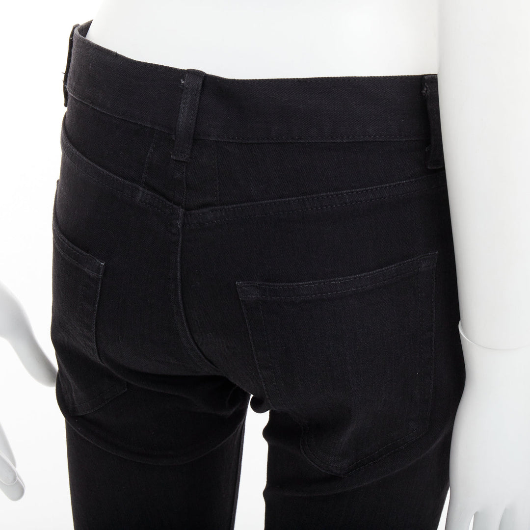 SAINT LAURENT 2013 D02 M/SK-LW black cotton classic cropped jeans 30"