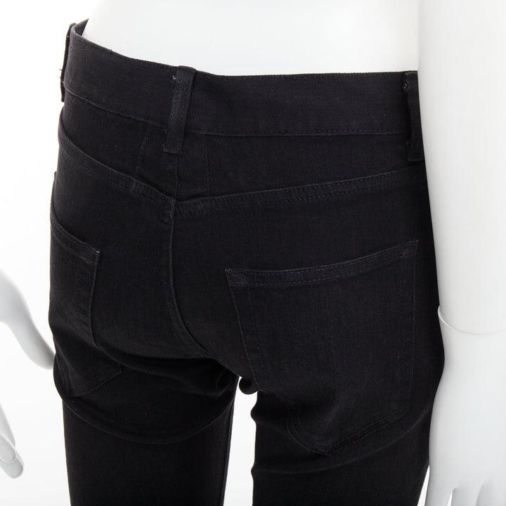 SAINT LAURENT 2013 D02 M/SK-LW black cotton classic cropped jeans 30"