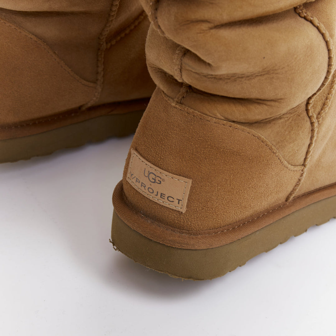 rare Y PROJECT UGG Glenn Martens 2018 Runway brown shearling thigh boots EU40