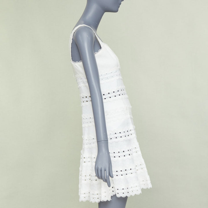 ZIMMERMANN white 100% linen embroidered anglais cotton sundress Sz.2 M