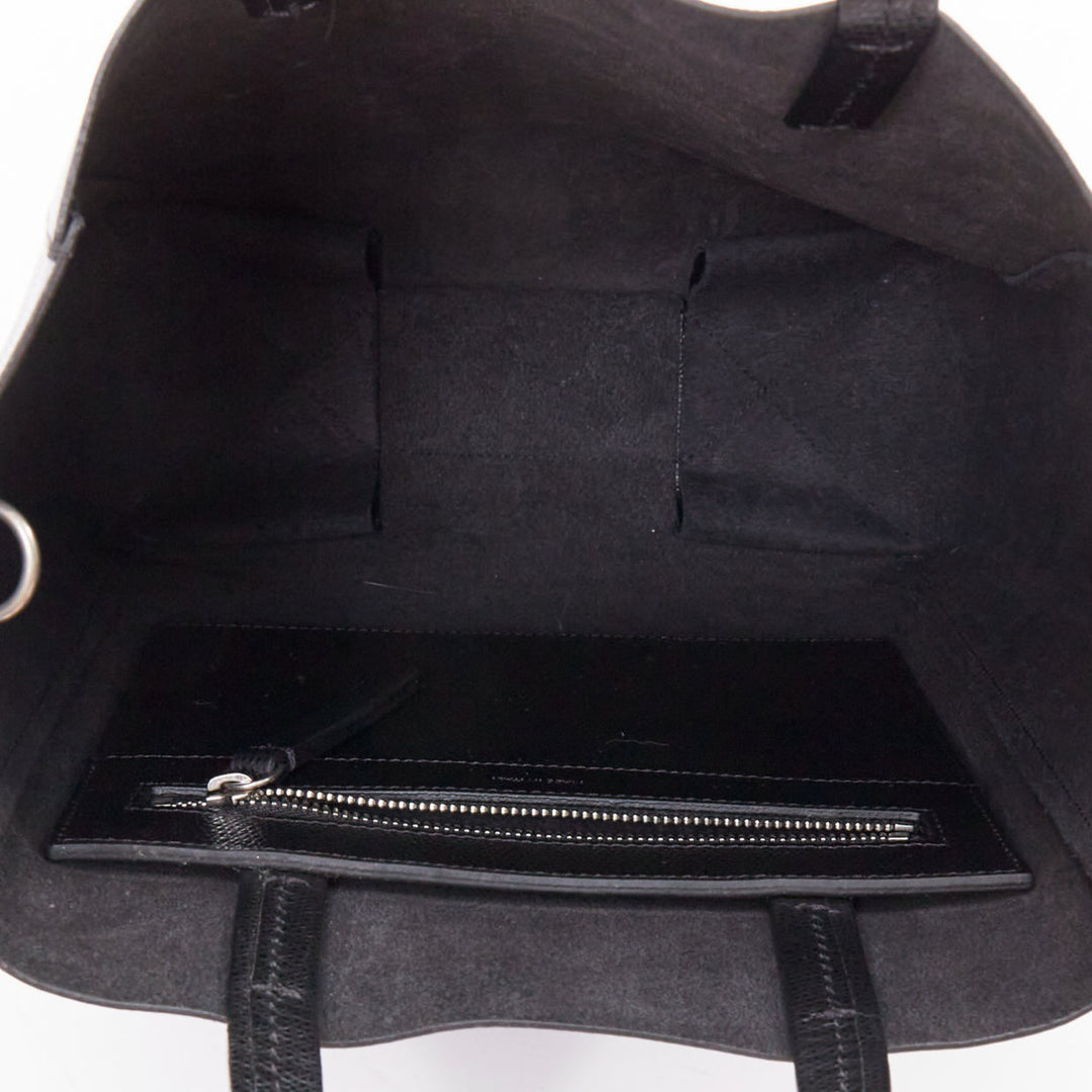 CELINE Small Vertical Cabas black grained calf leather crossbody tote bag