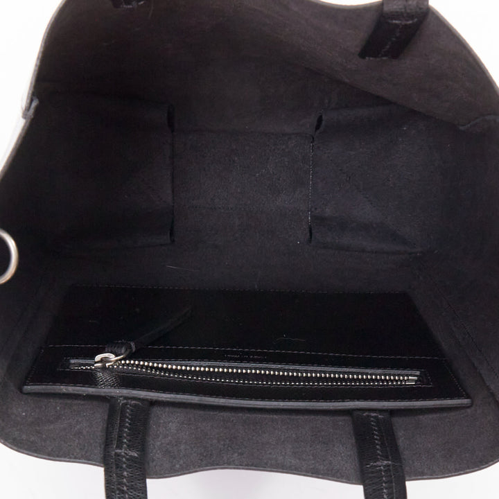 CELINE Small Vertical Cabas black grained calf leather crossbody tote bag
