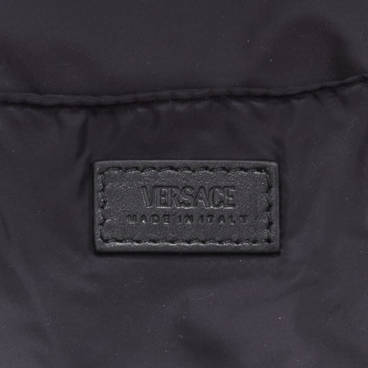 VERSACE La Greca 90's logo black nylon backpack bag