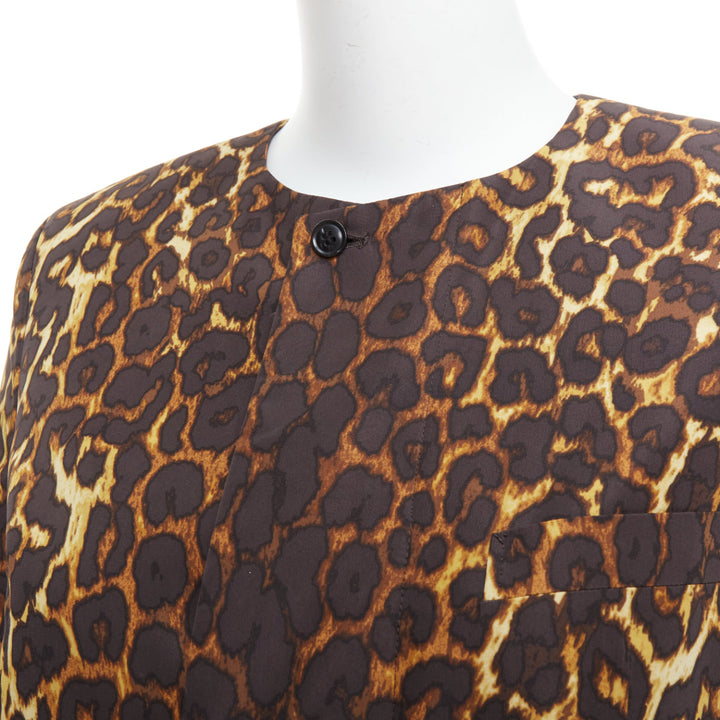 TOGA PULLA brown leopard animal print padded shoulder coat JP1 S