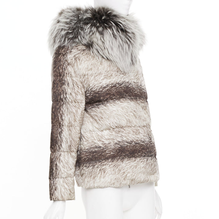 MONCLER Gamme Rouge Piumino Nuovo Lian print down feather puffer jacket US0 XS