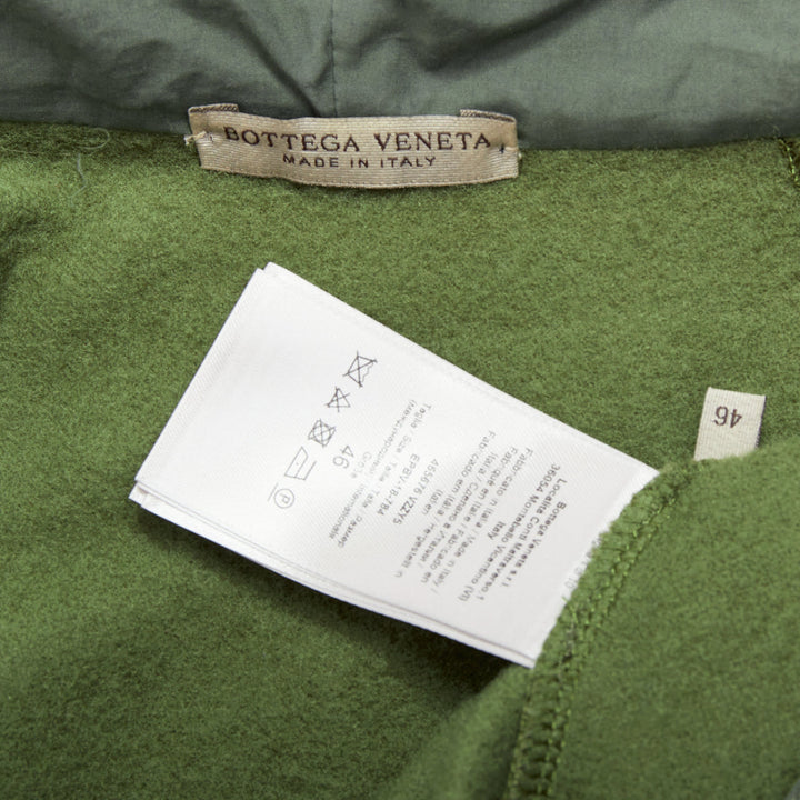 Male mannequin wearing Bottega Veneta Green Cotton Men Hoodies in Size IT46 | Available at JHROP