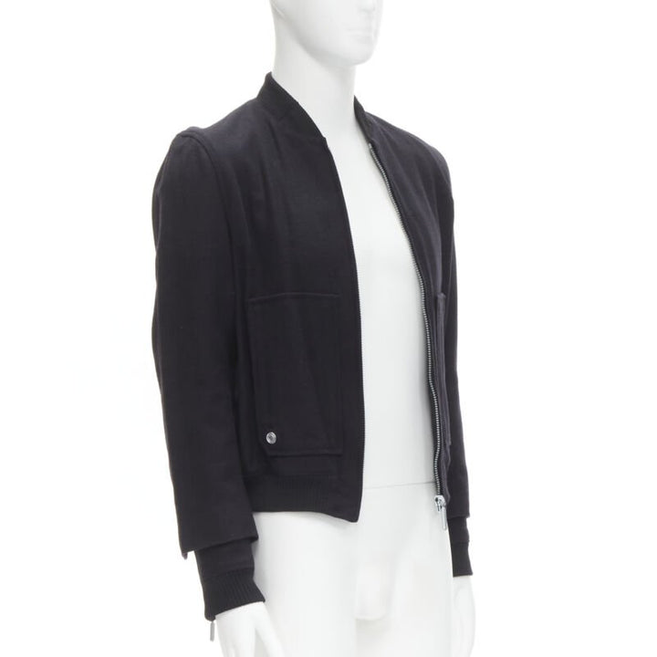 Male mannequin wearing Balenciaga by Nicolas Ghesquiere 2011 Black Wool Men Coat in Size EU44 | Available at JHROP