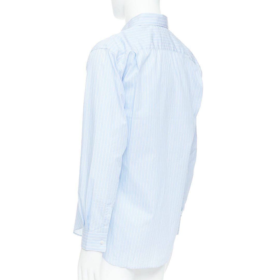 COMME DES GARCONS SHIRT blue white stripes bean shaped buttons shirt S