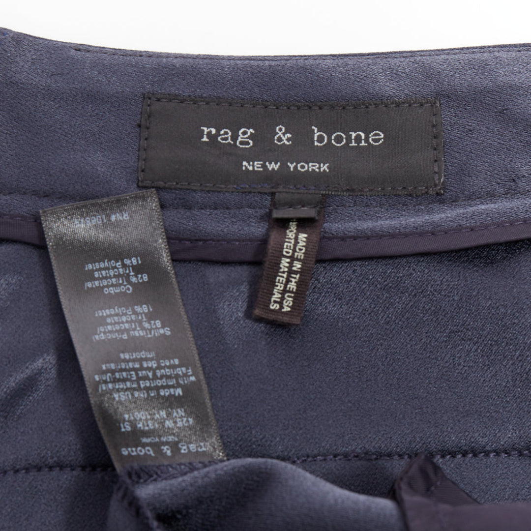 RAG & BONE dark grey inverted pleated cropped wide pants US0 XS