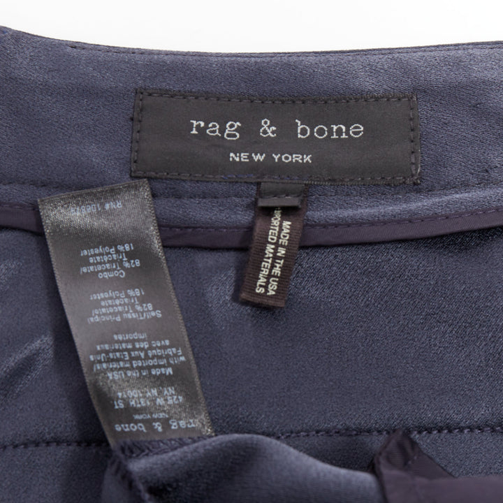 RAG & BONE dark grey inverted pleated cropped wide pants US0 XS