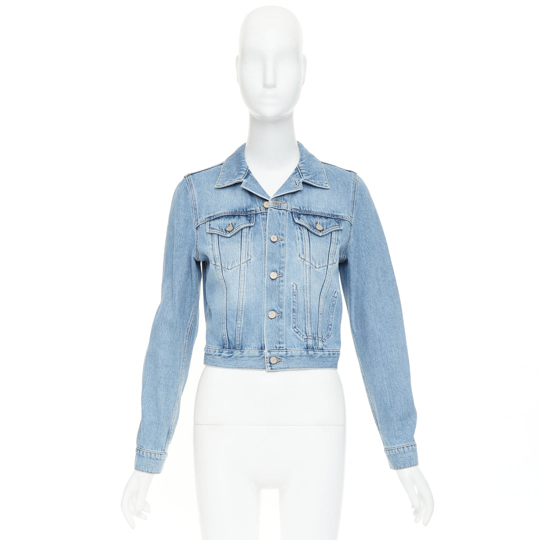 ACNE STUDIOS 2022 Tag LT Vintage blue denim washed Trompe Loeil jacket FR36 S