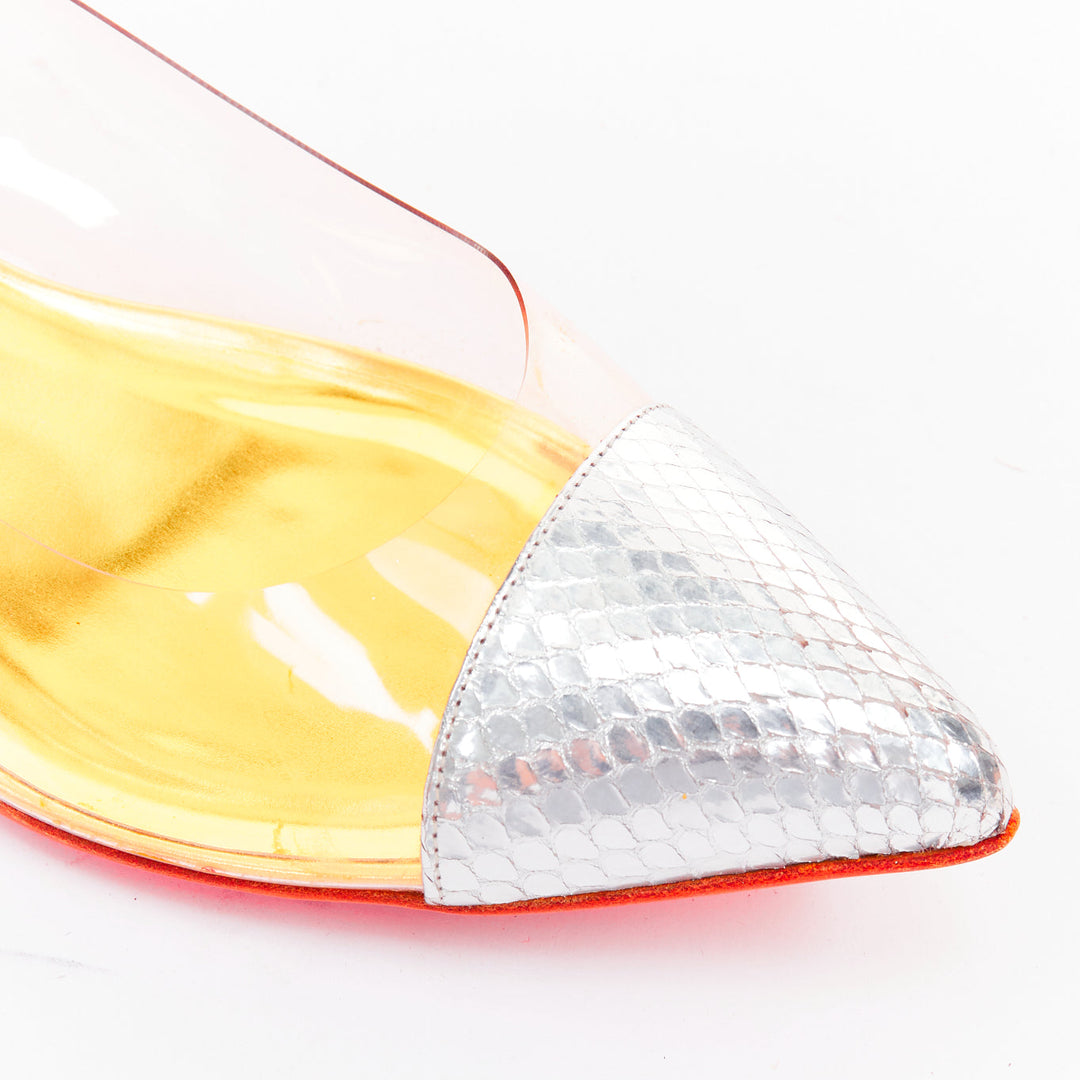 CHRISTIAN LOUBOUTIN 2013 Corbeau Flat Ayers Specchio neon ballet shoes