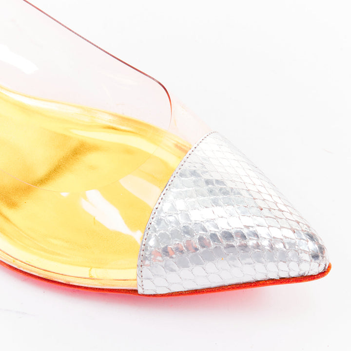 CHRISTIAN LOUBOUTIN 2013 Corbeau Flat Ayers Specchio neon ballet shoes