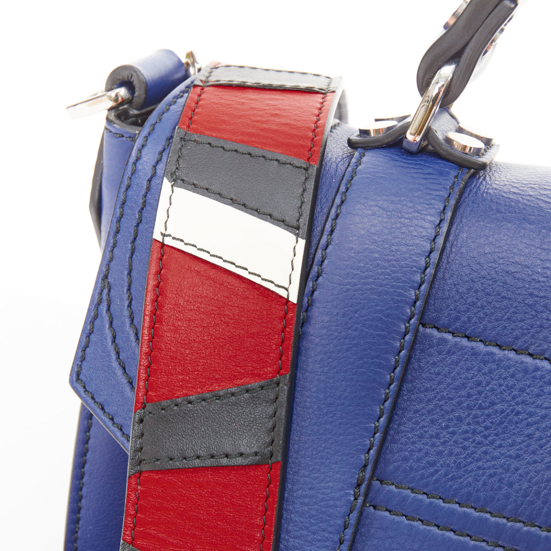 PROENZA SCHOULER Runway PS1 Tiny blue leather patchwork multi charm bag