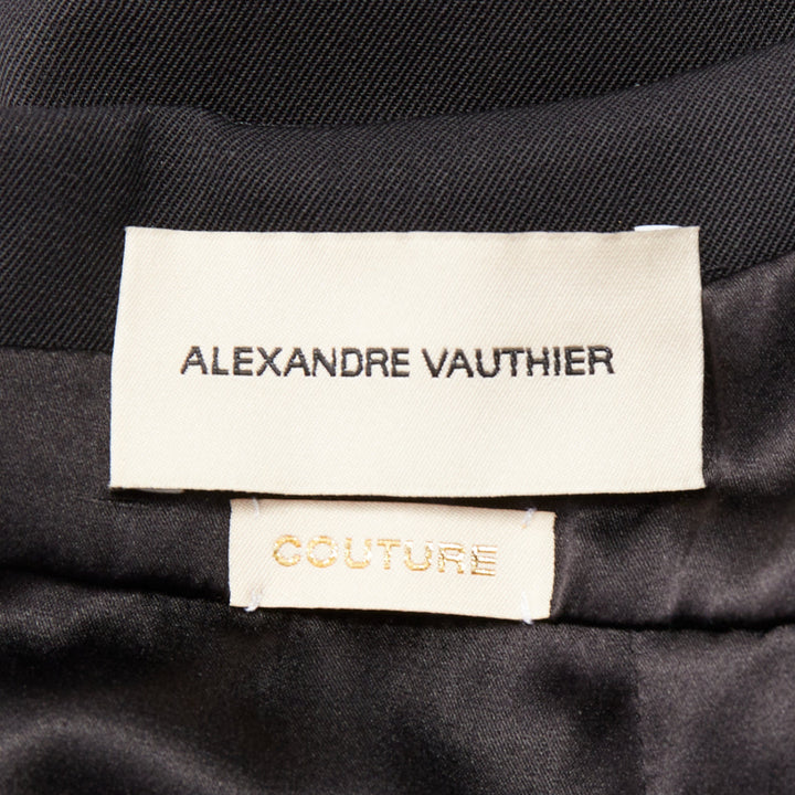 ALEXANDRE VAUTHIER COUTURE AW2018 Runway black high open back slit front gown