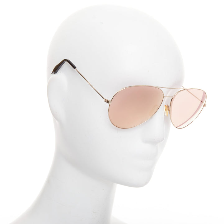 VICTORIA BECKHAM VB51 137 handmade mirrored rose tint pilot aviator sunglasses