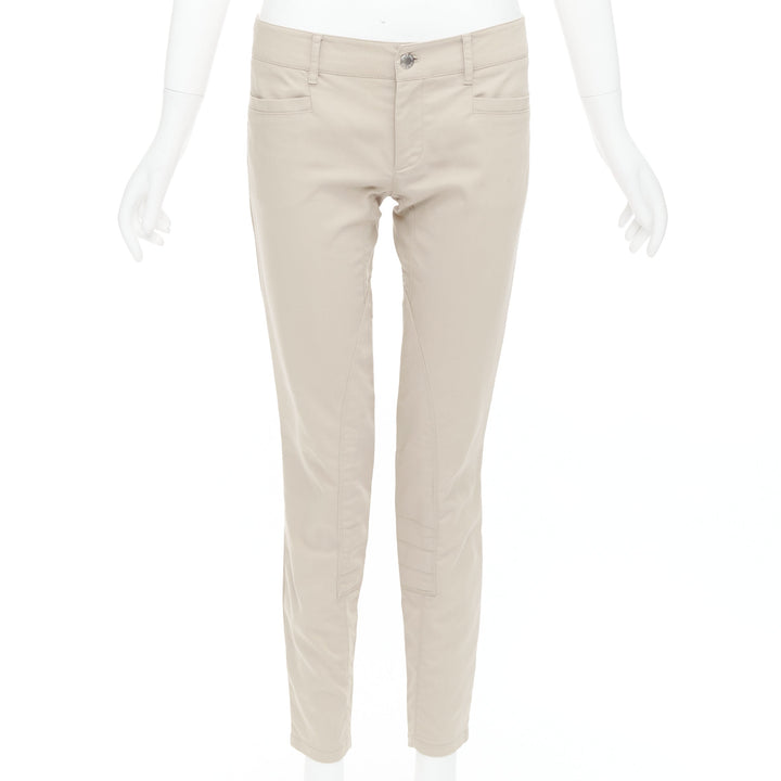 PRADA 2010 beige cotton blend low waist tapered pants IT40 S